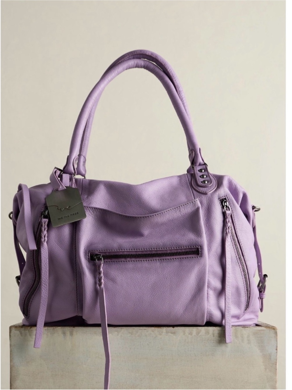 Free People Emerson Tote Bag in Lilac NWT - Picture 2 of 2